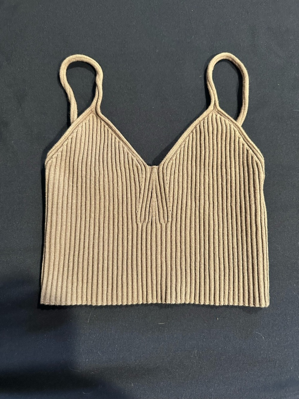 Zara Ribbed Tan Camisole Top